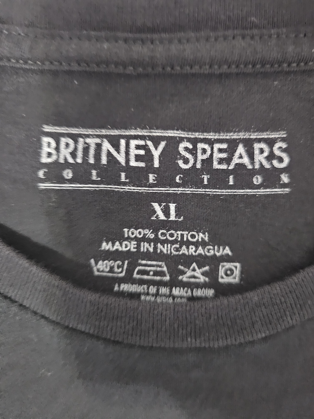 Britney Spears Collection Graphic T-Shirt XL Black Neon Heart Portrait Pop Star - Picture 6 of 7